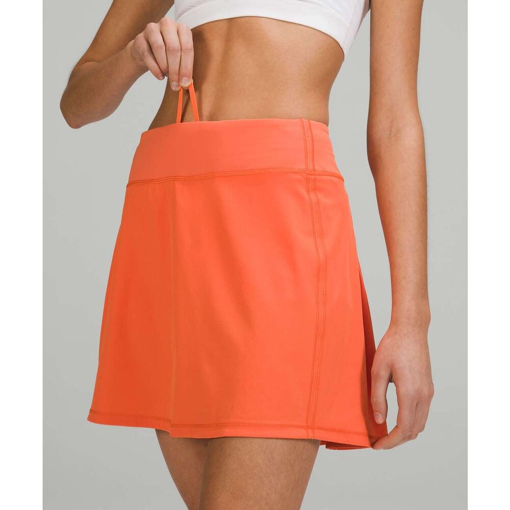LULULEMON Pace Rival Mid-Rise Skirt Extra Long Size 0 Warm Coral - Picture 2 of 8